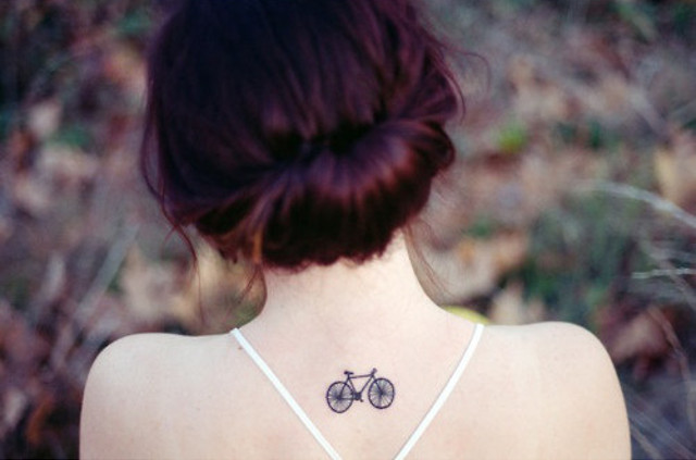 Vintage bicycle temporary tattoo