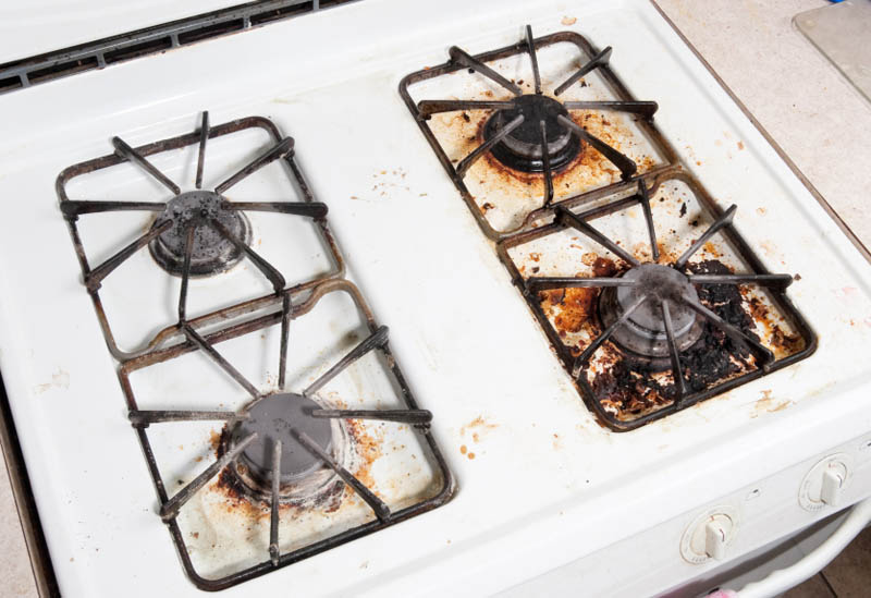 Dirty Cooker Hob Cleaning