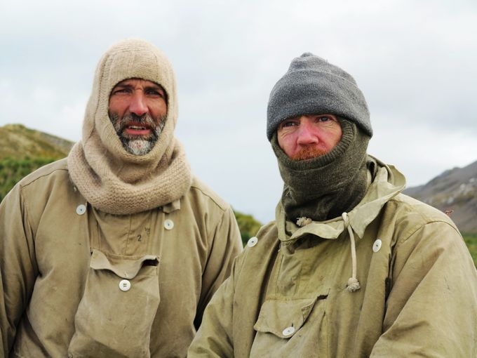 Tim Jarvis Interview Recreating Mawson and Shackleton's Antarctic Expeditions HI RESLtoR  Expedition Leader Tim Jarvis and Mountaineer Barry Gray about to depart on final leg of journey, Peggotty Bluff, South Georgia.  Image Jo Stewart Shackleton Epic