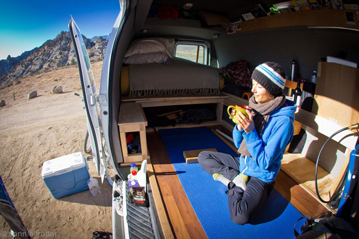 Camper Van Interior Patagonia Yoga Sonnie Trotter