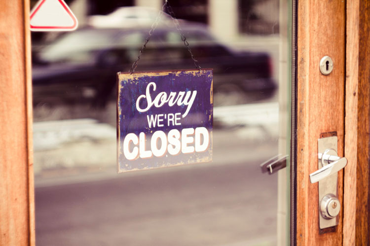 Closed Shop Door Sign