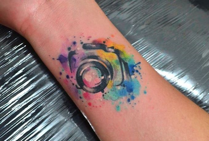 Camera tattoo lover - Small watercolour camera tattoo | Facebook