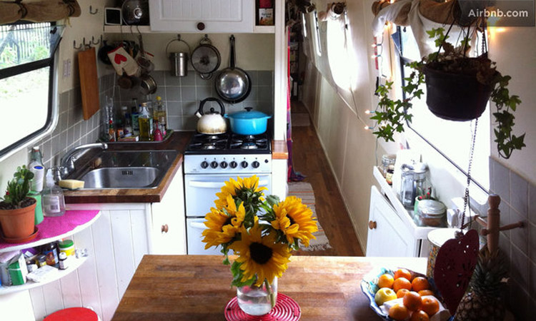 House Canal Narrow Boat Interior Airbnb