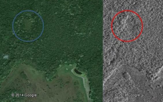 The site of the lost Mayan city - Photo: Canadian Space Agency