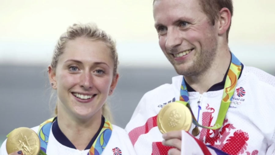 Jason Kenny and Laura Trott now have 10 Olympic gold medals between them - Screengrab: Sky news