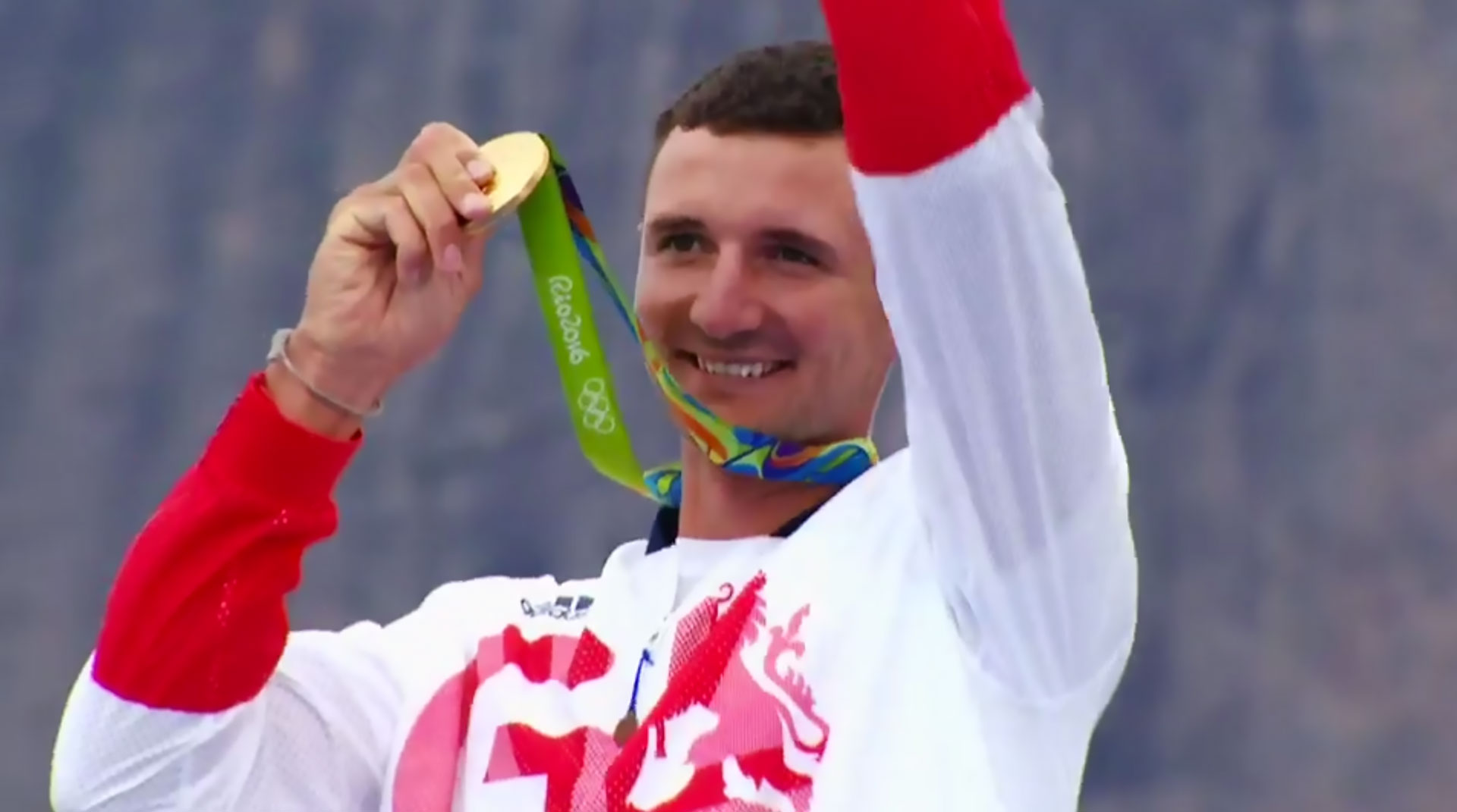 Team-GB-Sailor-Giles-Scott-Wins-Gold-Medal-Ceremony