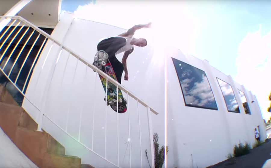 Brian Anderson destroying a rail in text-book fashion - Photo: YouTube