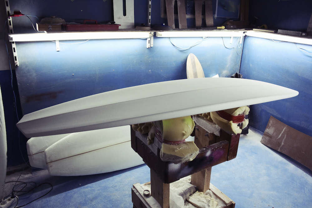 Where To Buy A Surfboard: surfboard in the shaping bay