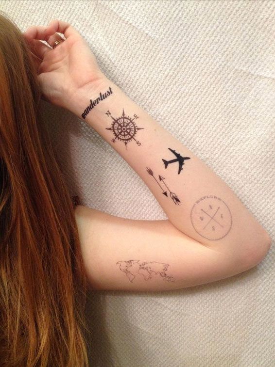 minimalist travel tattoos for guys