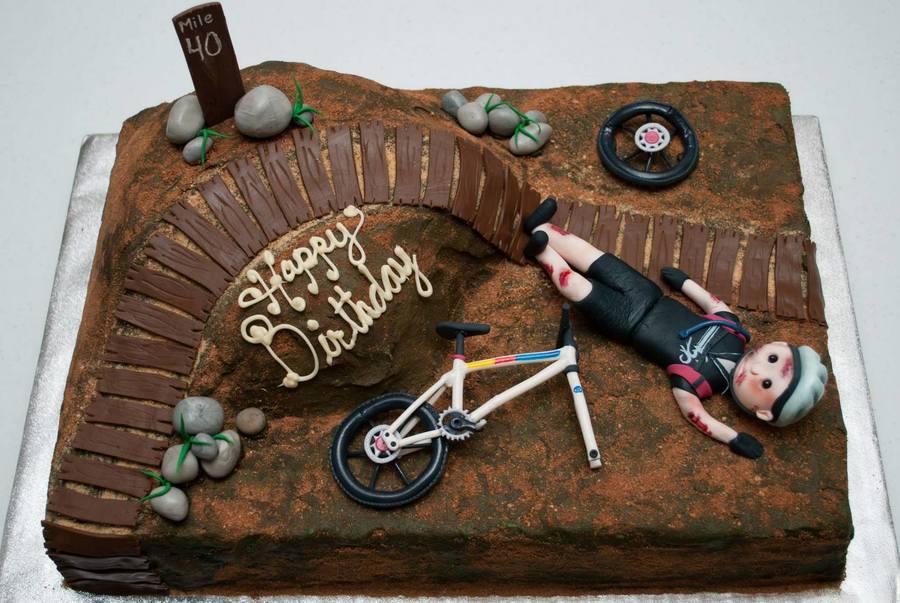 Cloud 9 Custom Cakes - Kai is a pro downhill mountain biking champ, so it  was only fitting to use that as the theme for his 18th birthday cake :) A  raspberry