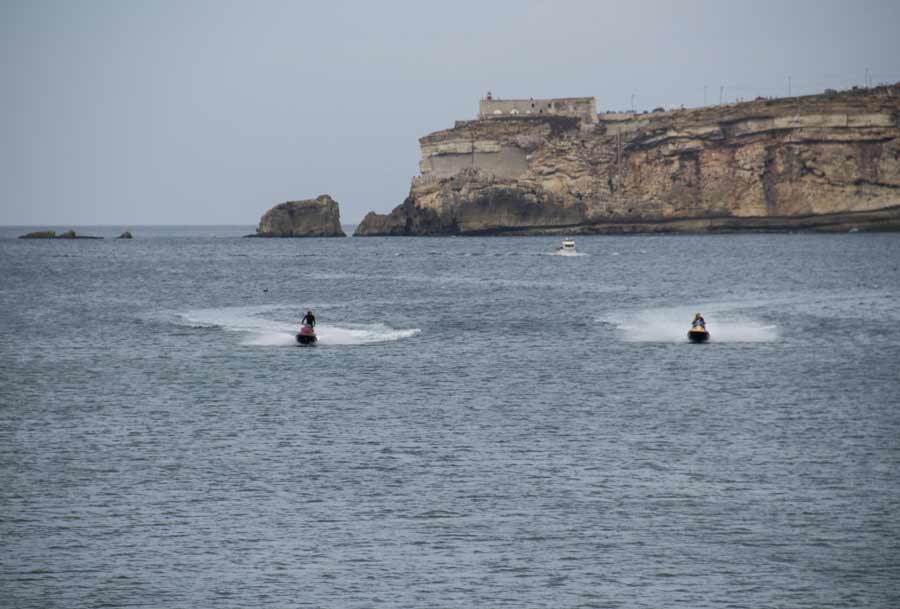 Andrew Cotton explores Nazareé by jet ski on a down-day - Photo: James Renhard / Mpora