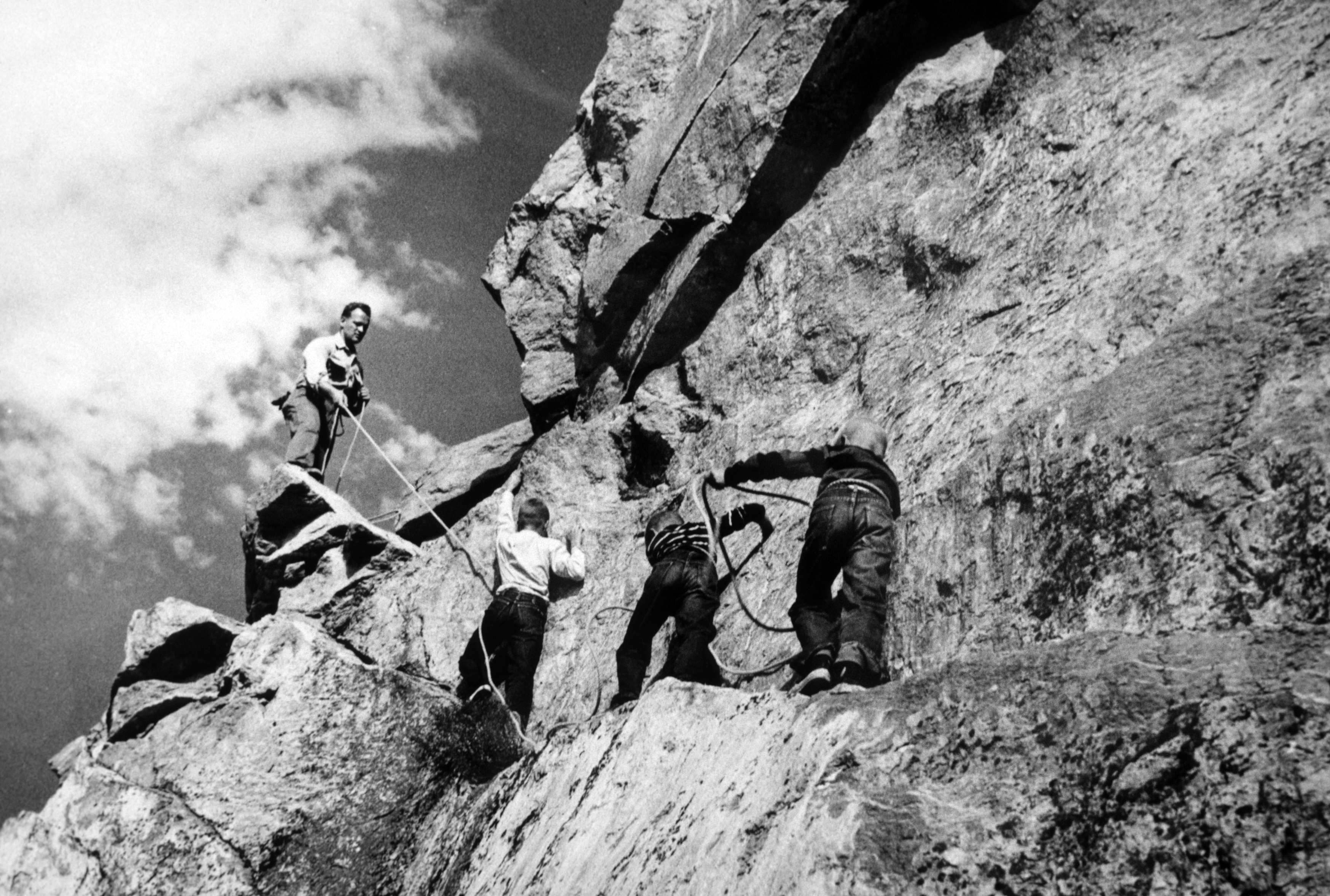 Ralph Lowe with Mike, Greg, Jeff - Ogden Utah, USA 1957 from The Jeff Lowe Collection.