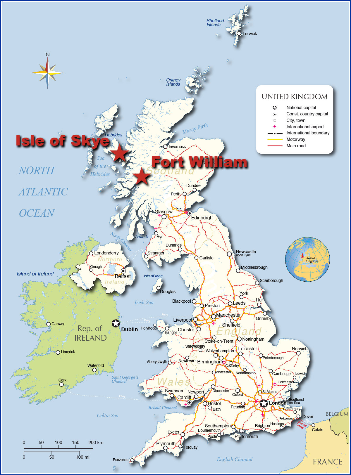 UK Map Scotland Caledonian Sleeper Fort William Isle Of Skye