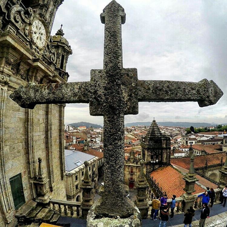 A rooftop view of Santiago de Compostela