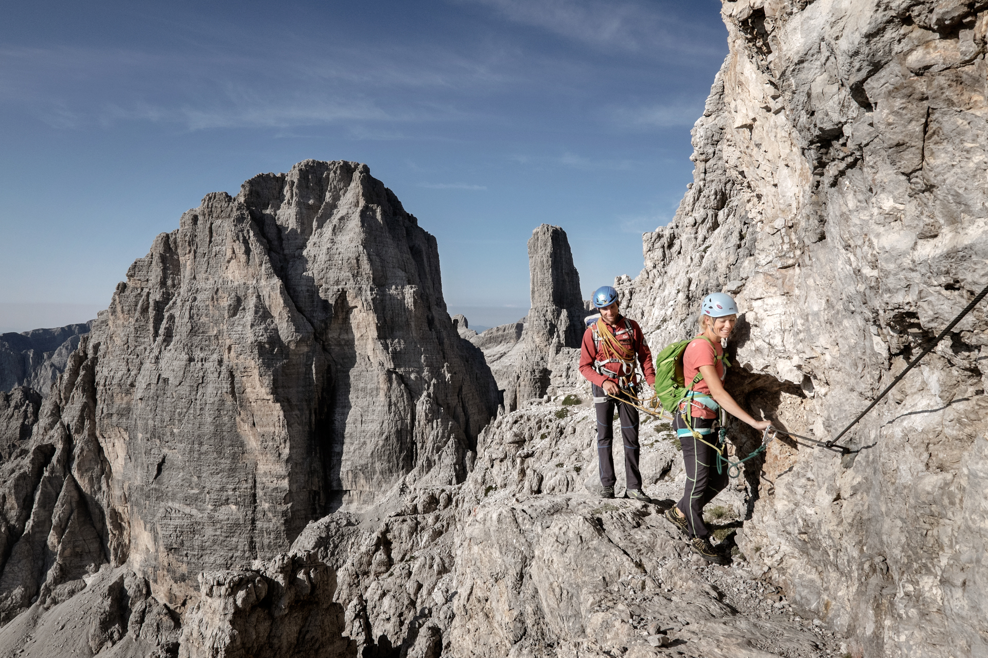 Why not hire a guide for either a three or a six-seven day trek among the Dolomites?