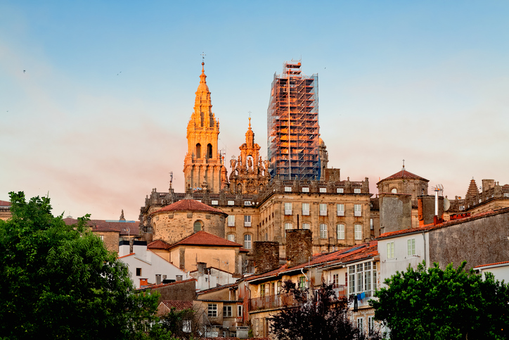 restoration Cathedral of Santiago de Compostela. Galicia, Spain