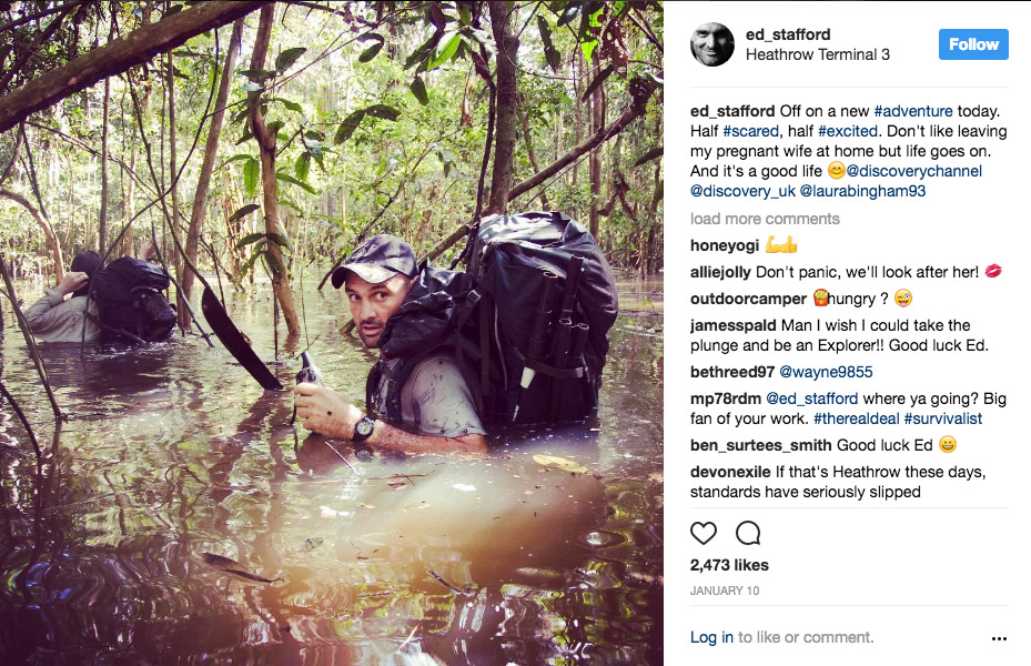 Ed Stafford Instagram Adventuregram