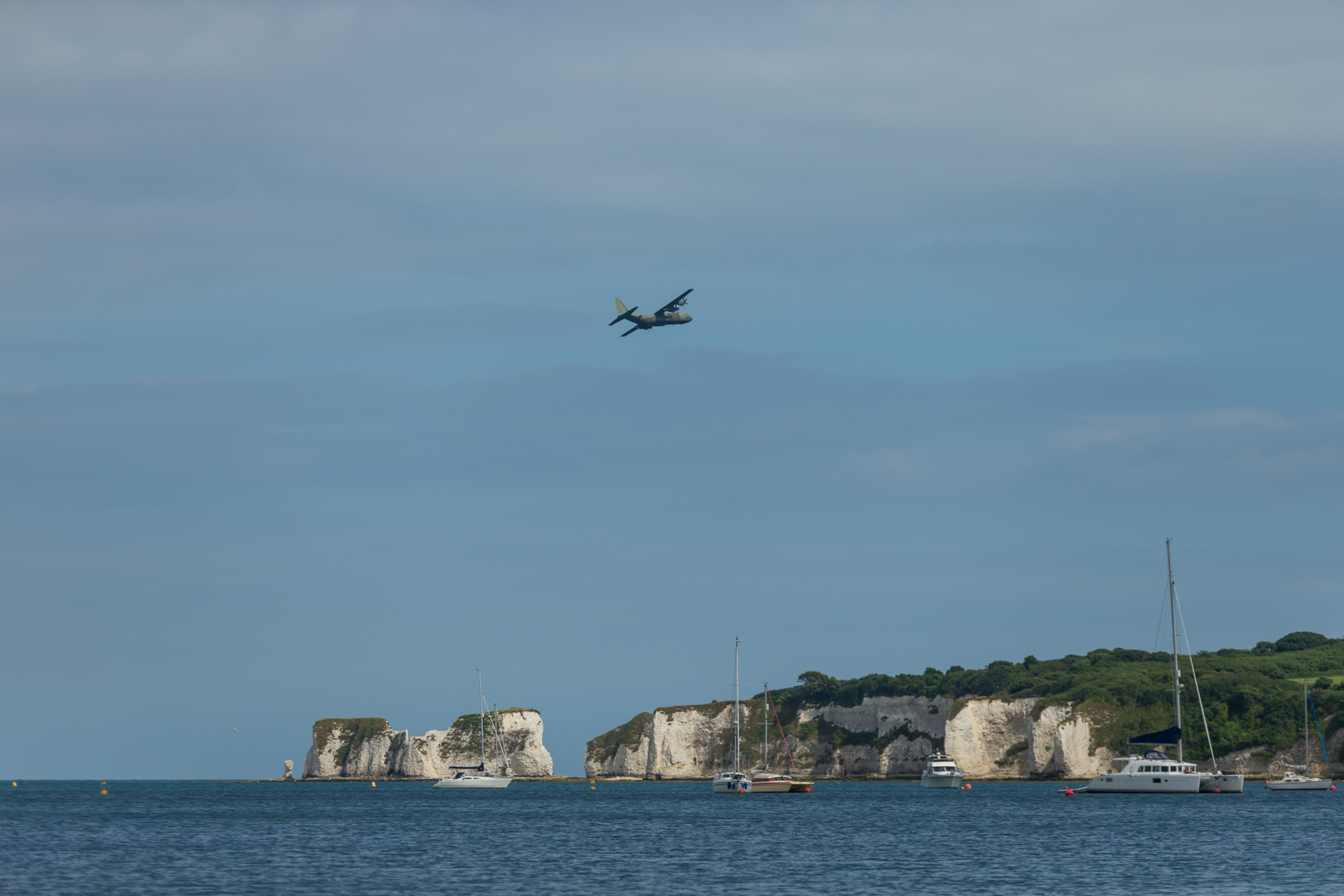 We loved the view of Old Harry Rocks, and we saw a random war plane on an exercise Credit: Globalshots