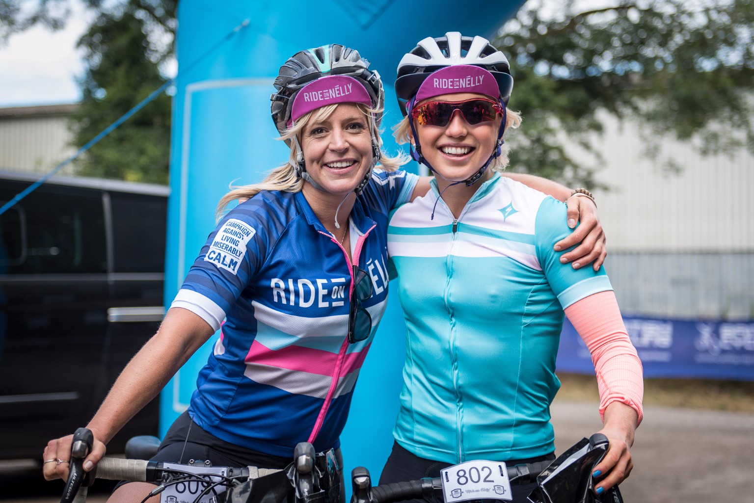 Jenny Jones and Aimee Fuller ride in the Sportive