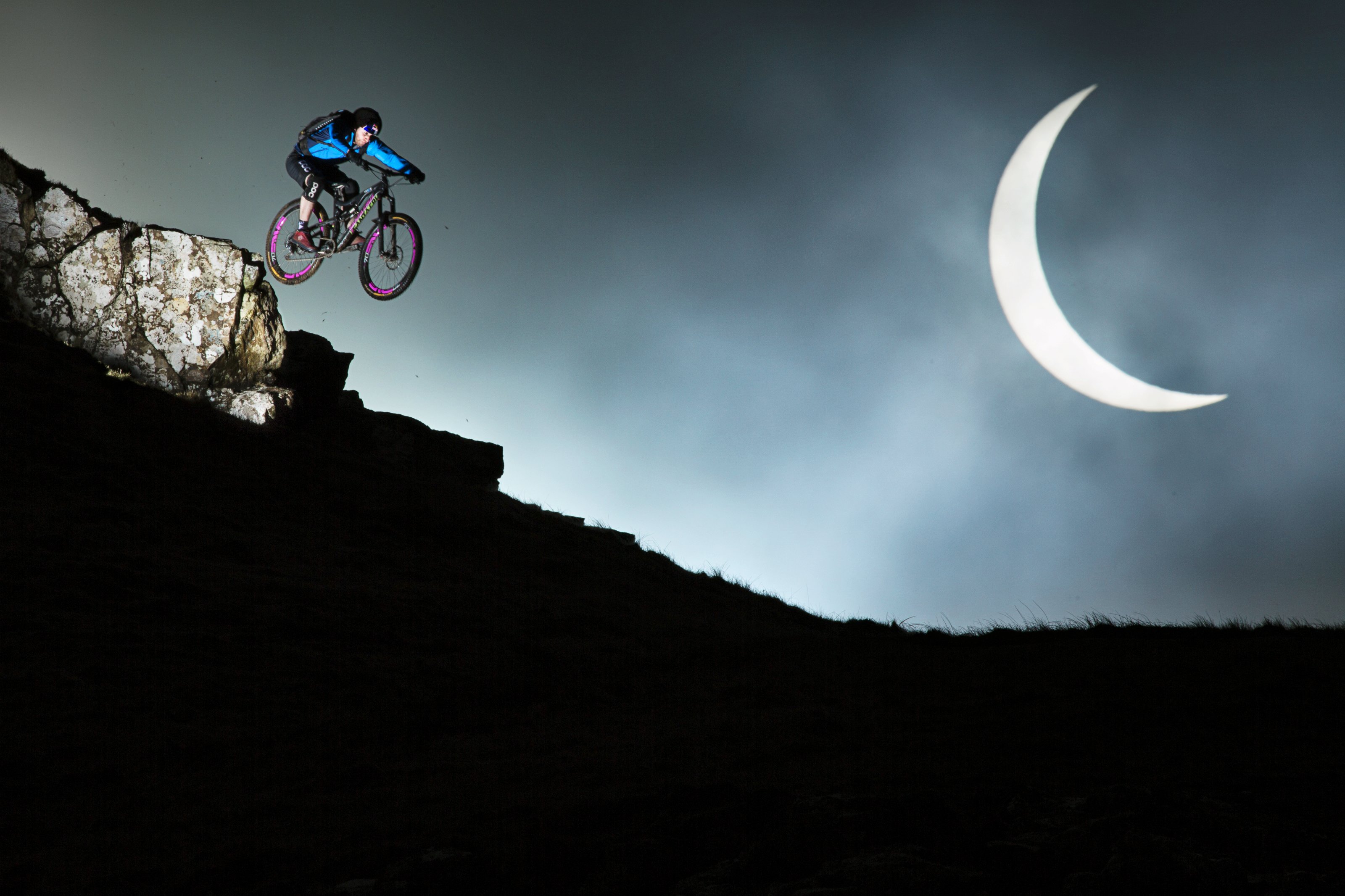 solar eclipse mountain biking