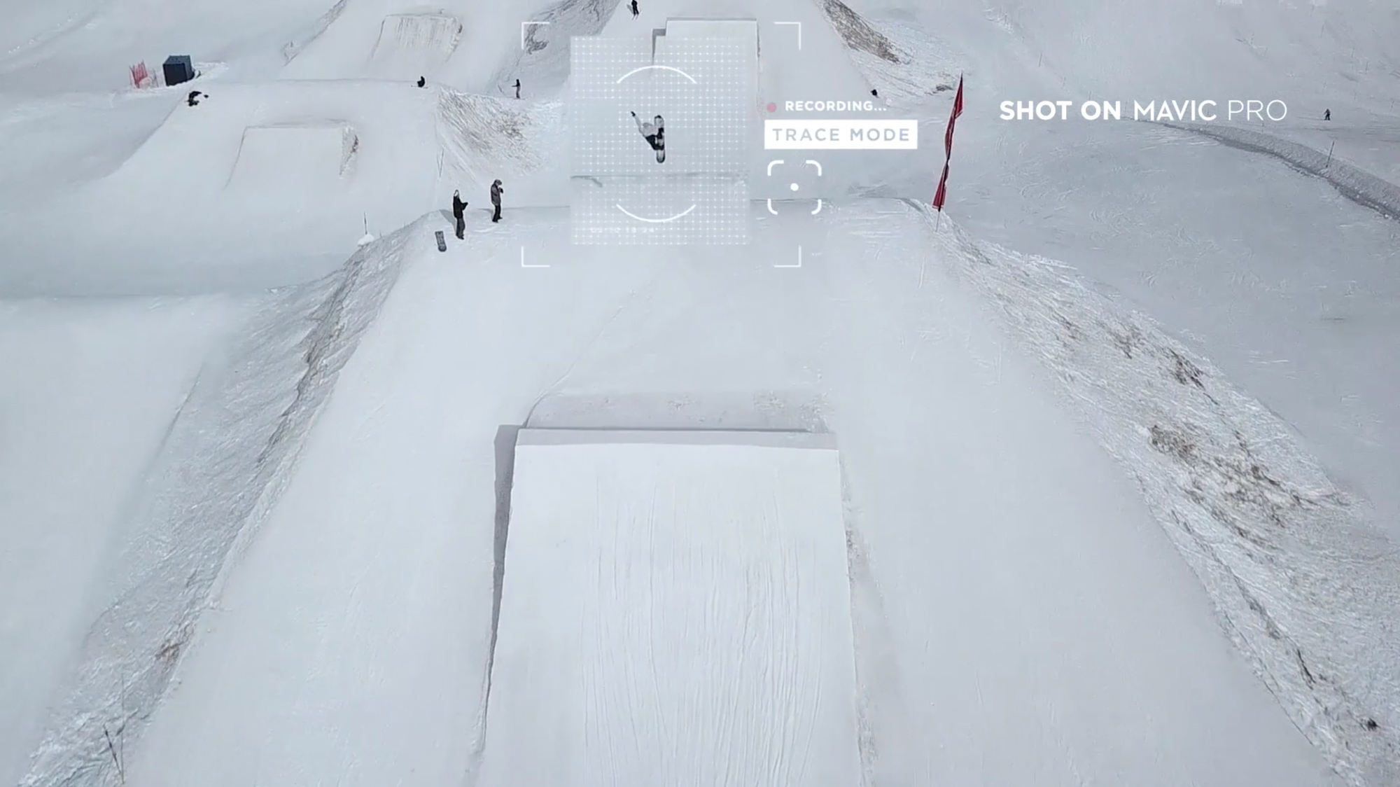 The Mavic can follow a snowboarder automatically using its Active Track modes.