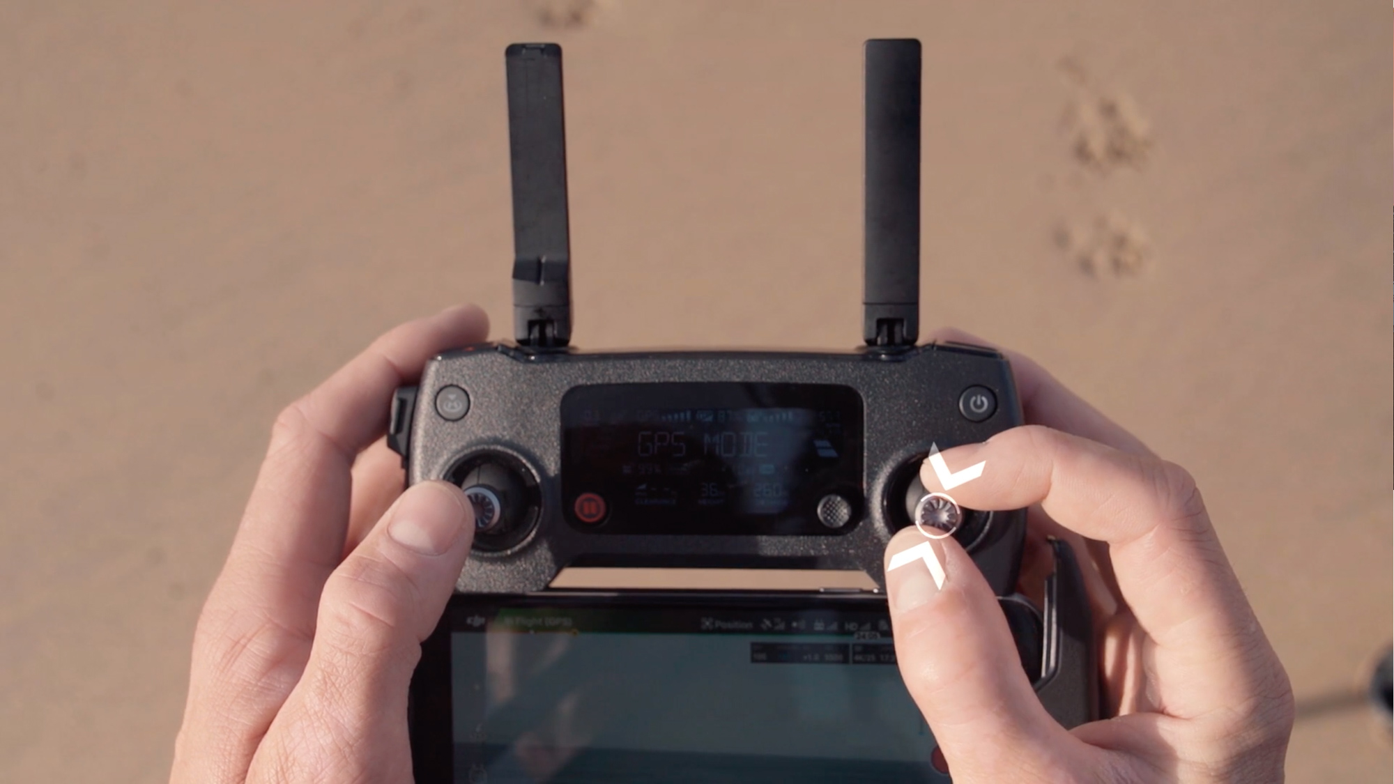 Using a pinch grip on the right stick will give you more precise control over the drone's movement.