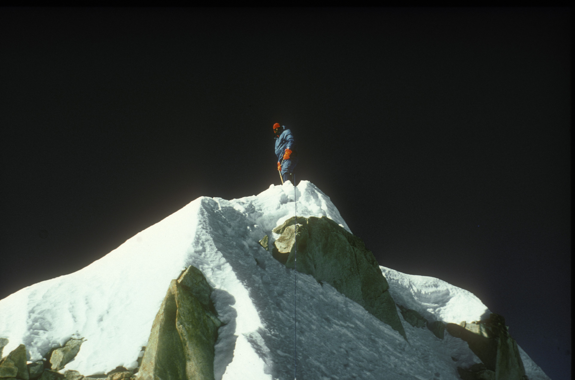 Chris on the summit of Ogre in 1977