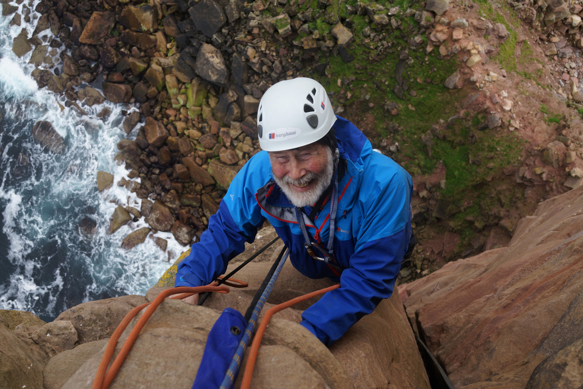 Chris Bonington, aged 80, on the Old Man of Hoy