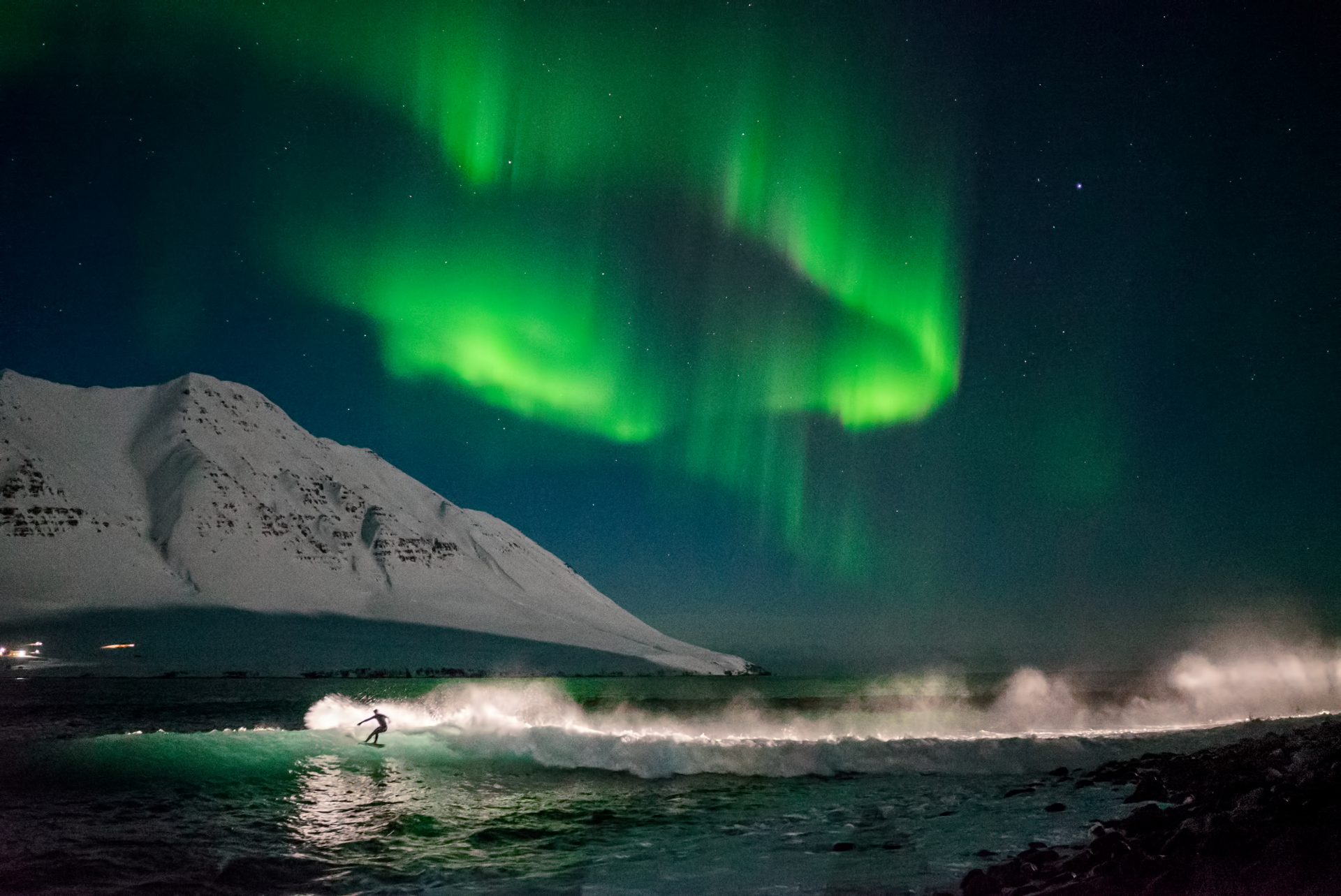 SURFER Mag trip for 2016. Was in a location deep in the West Fjords. It's the second trip for the article, this one was mainly to round out the video component and to shoot surfing under the Northern Lights. ATHLETES: TIMMY REYES, JUSTIN QUINTAL, ELLI THOR, HEIDAR LOGI