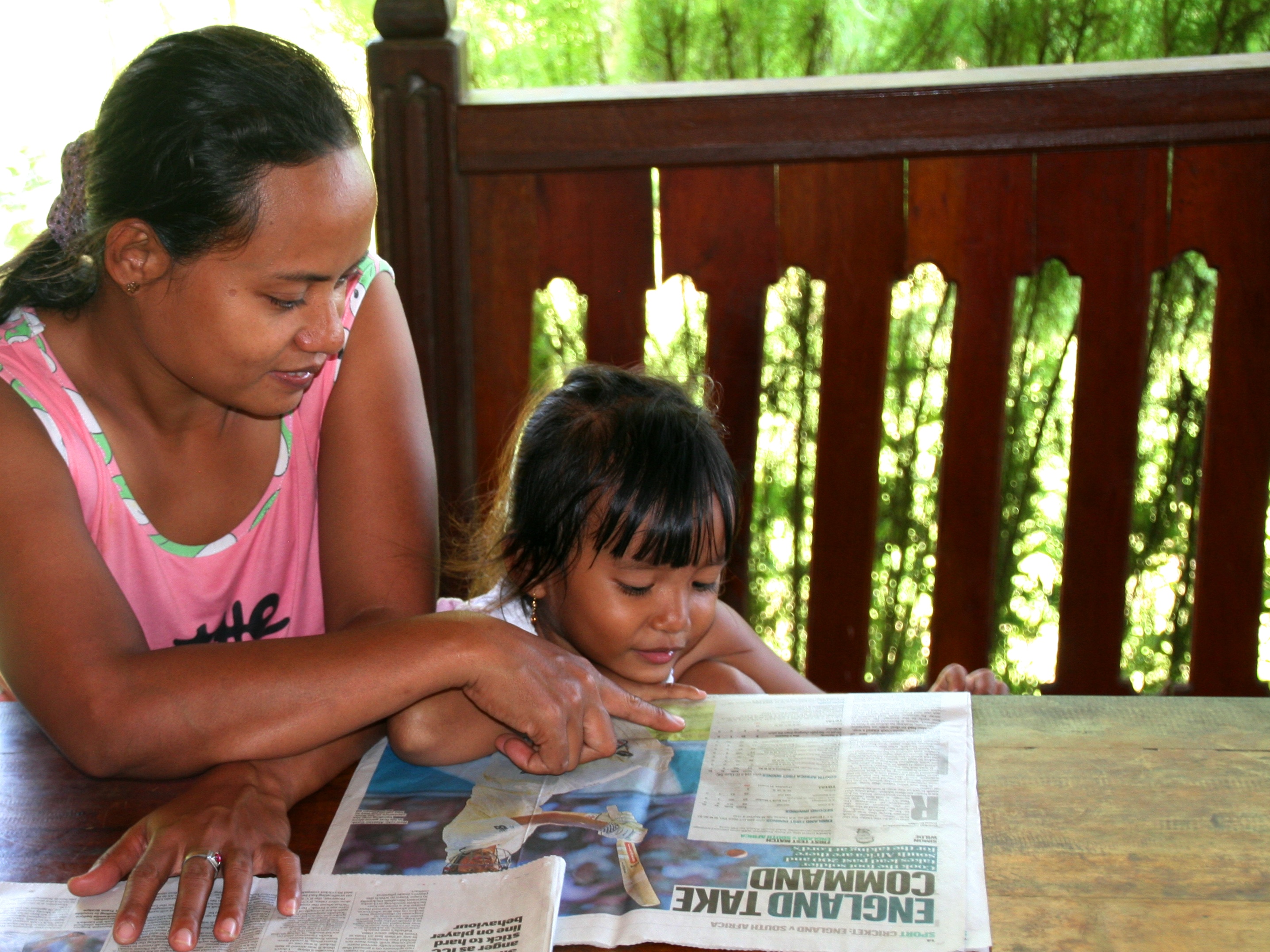 Rina teaches daughter Angie English, by way of the test match report in the Sunday Telegraph. As good a place as any to start