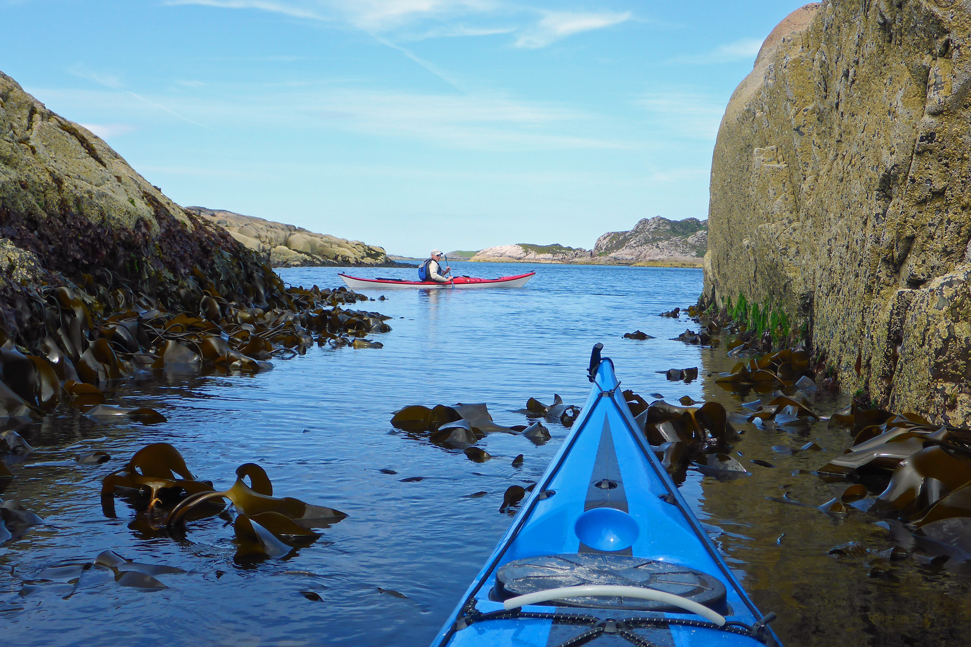 Exploring the pink granite coast between Uisken and the Sound of Iona