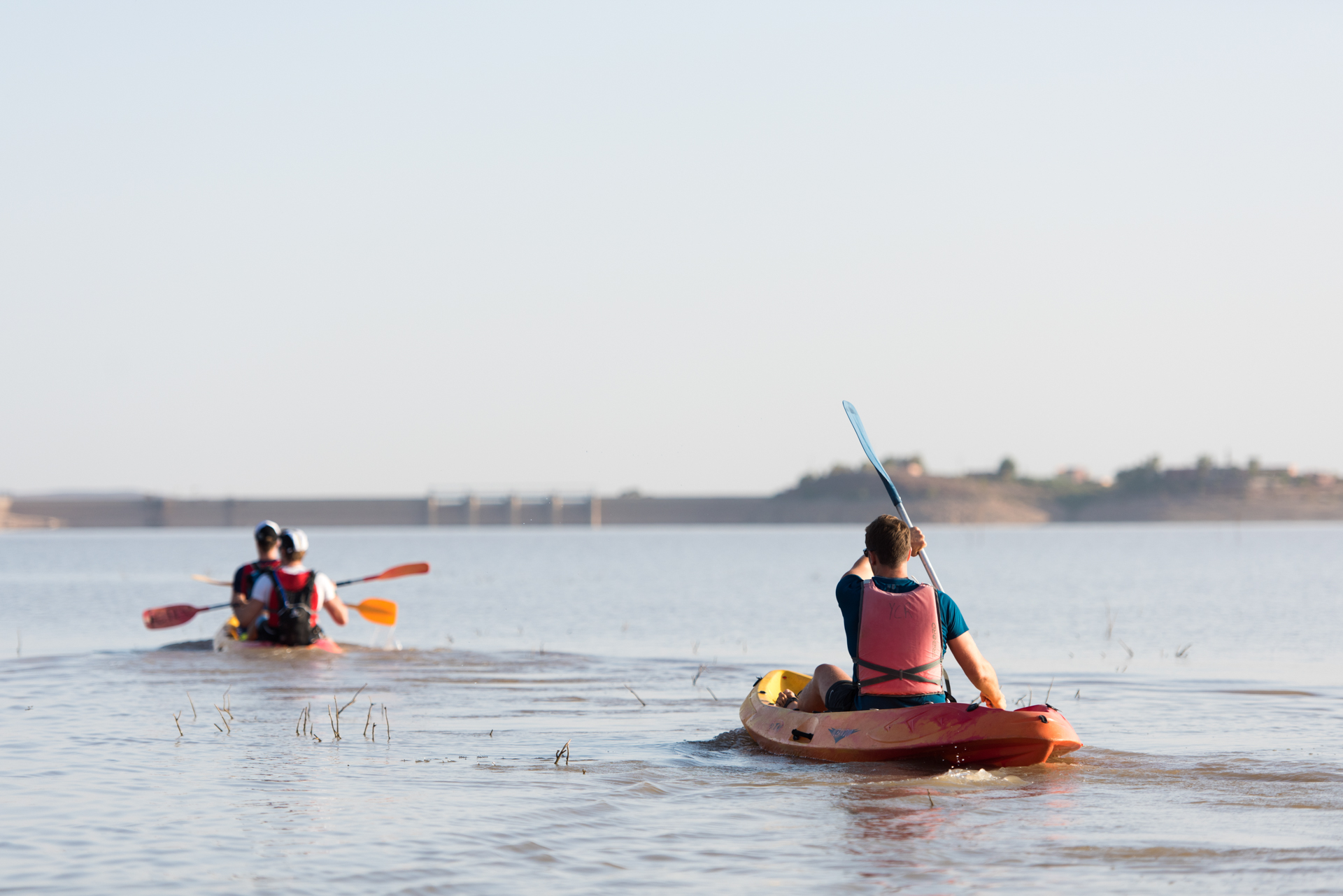 Day 2, kayaking across Lake Lalla Takerkoust. Credit Johnny Fenn/IGO Adventures