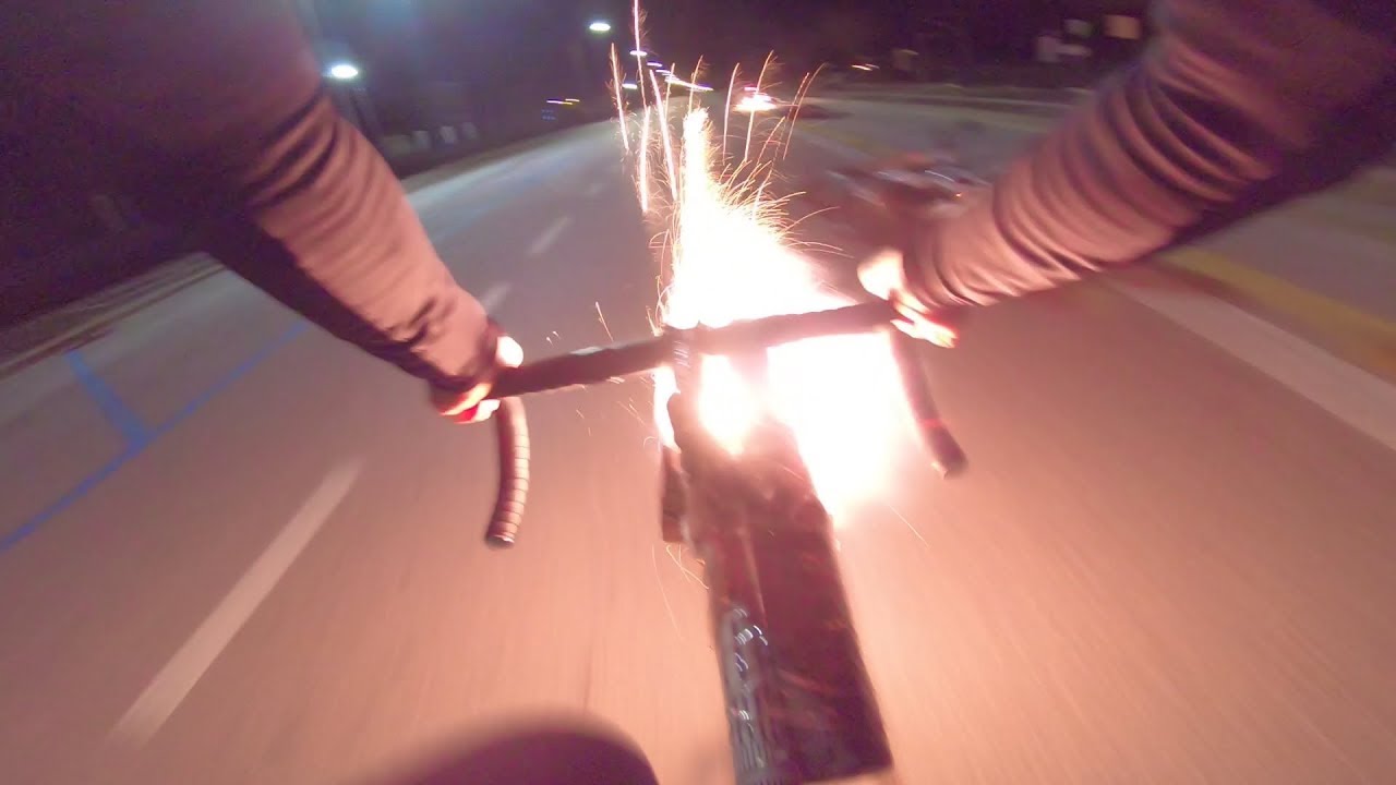 fireworks road cyclist italy