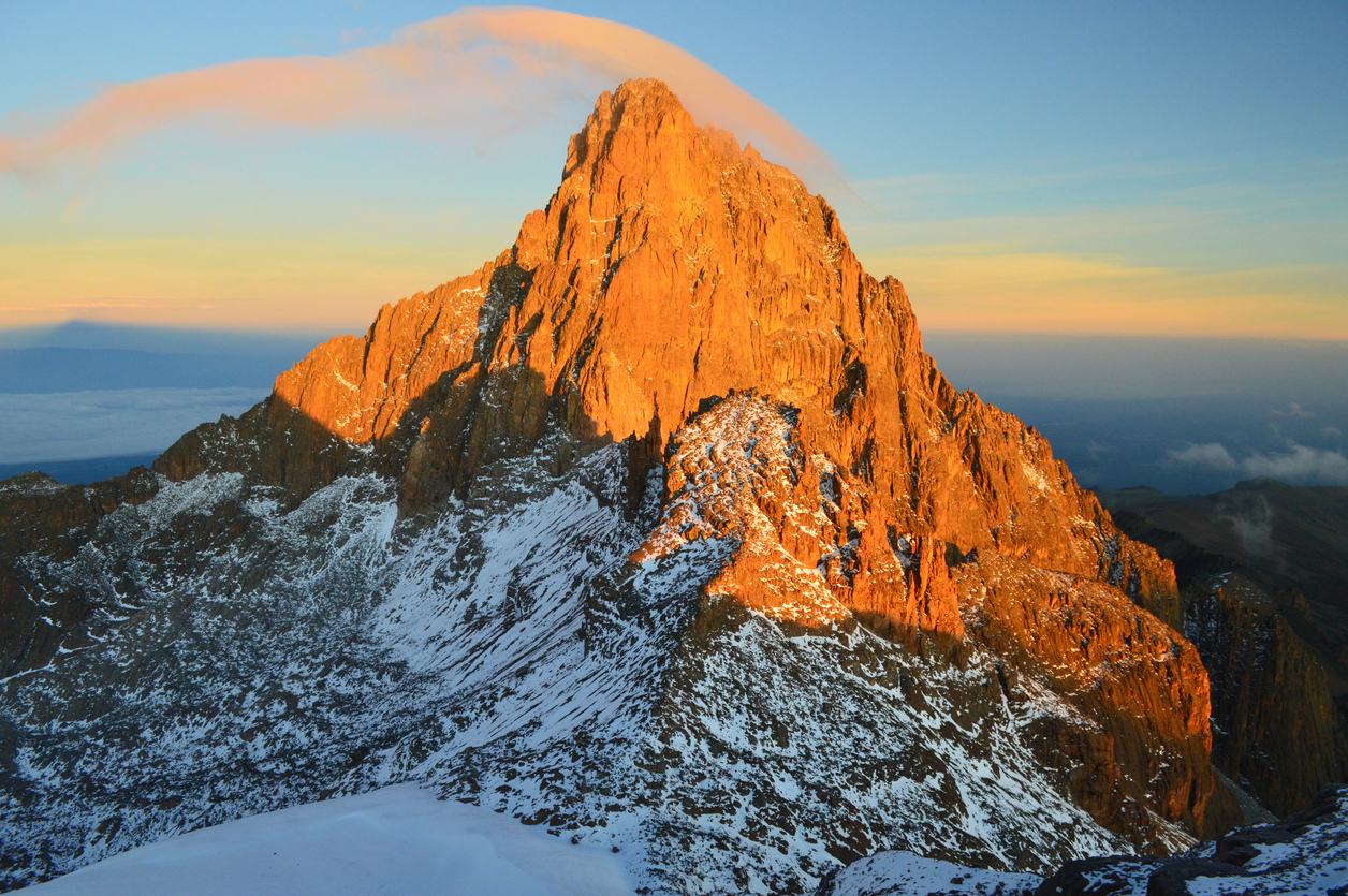 Sunrise behind Mt. Kenya