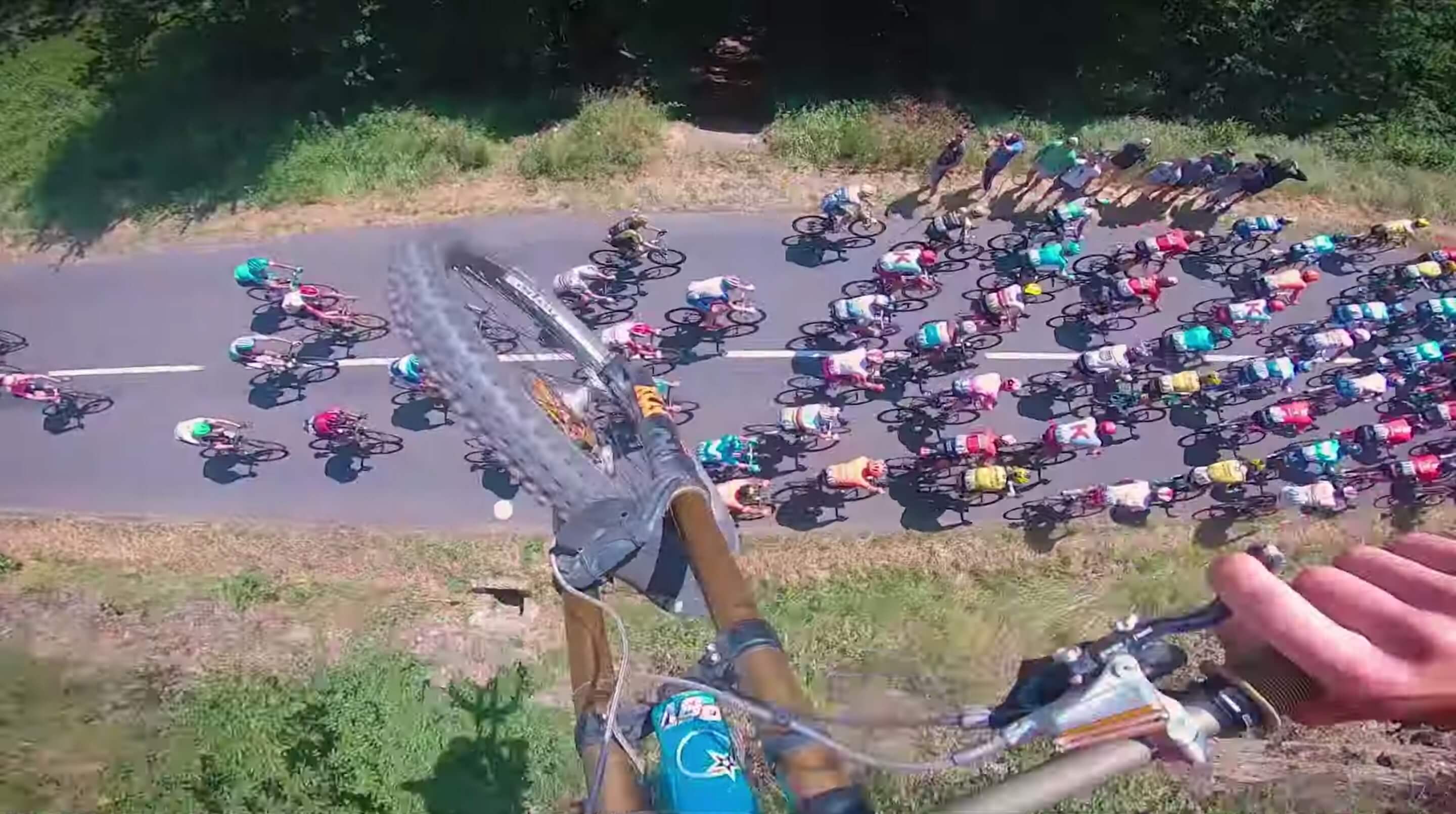 Someone Jumped The TDF Peloton Again | Mountain Biking