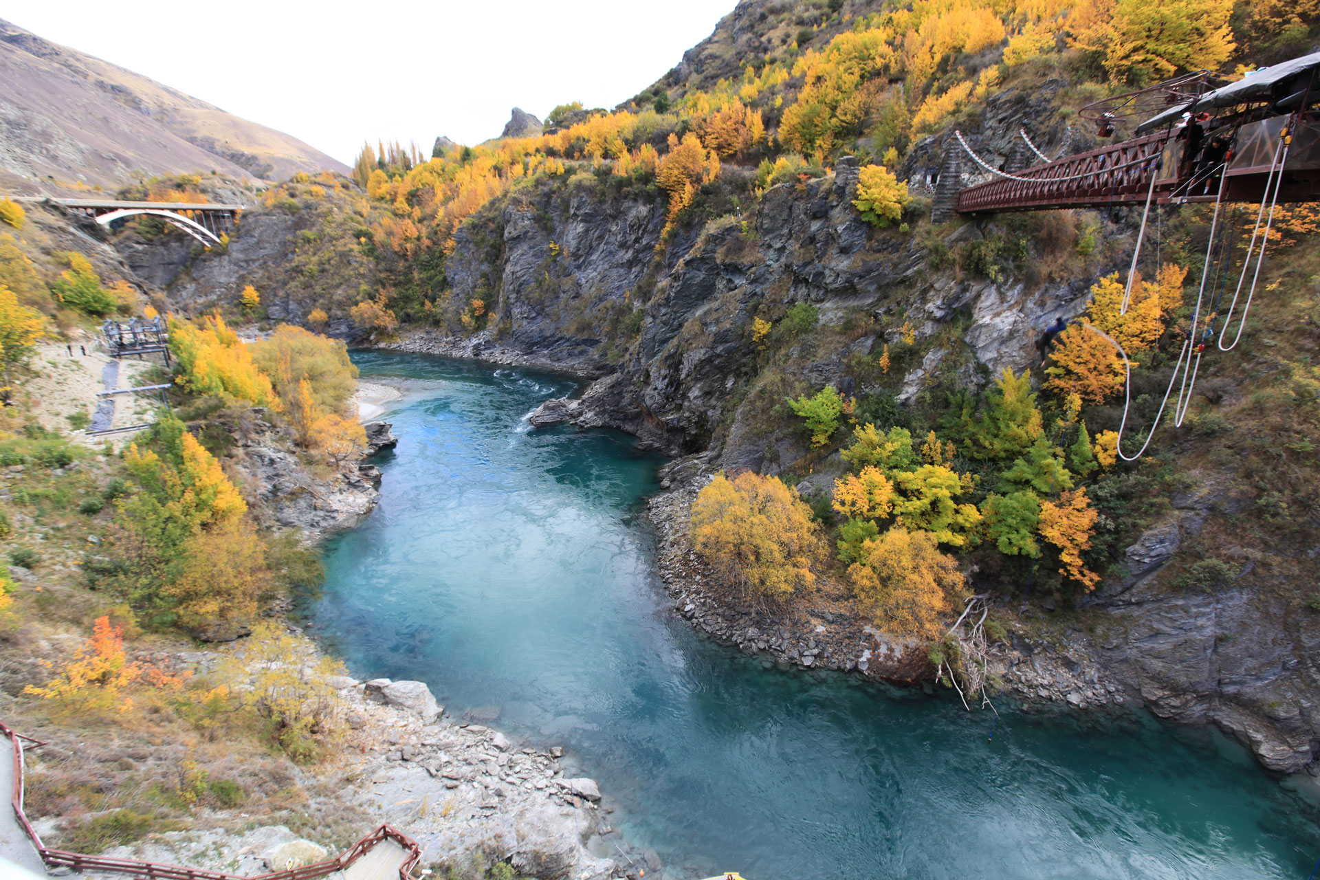 Pictured: Kawarau Gorge Suspension Bridge bungee jump, Queenstown