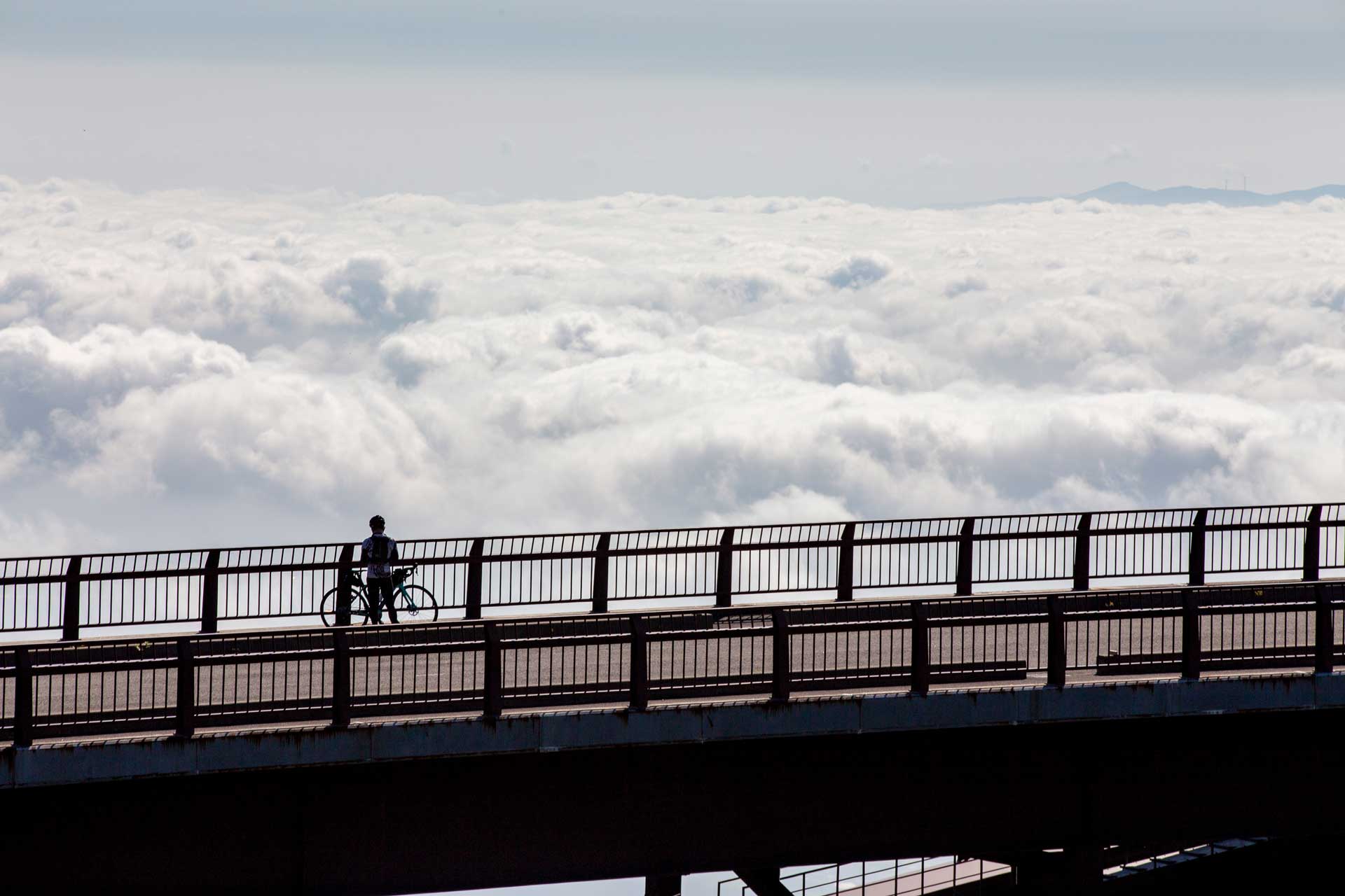 Cyclist on the Fudosawa Bridge