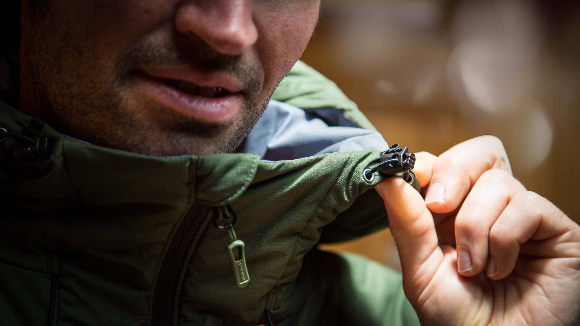 Marmot Astrum Jacket hood adjuster close-up