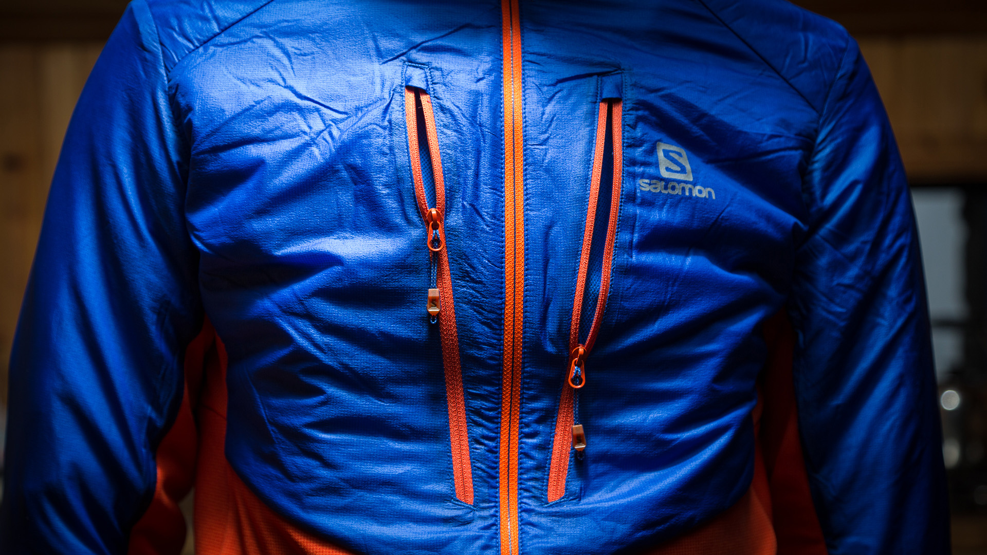 Salomon Drifter Air Mid Hoodie top section close-up