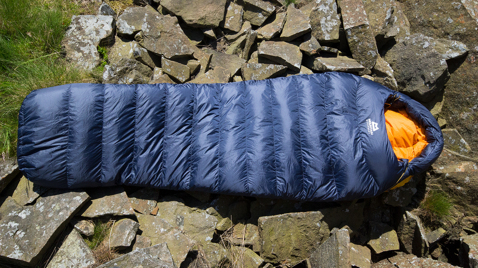 Mountain Equipment Helium 400 sleeping bag outside in the Peak District