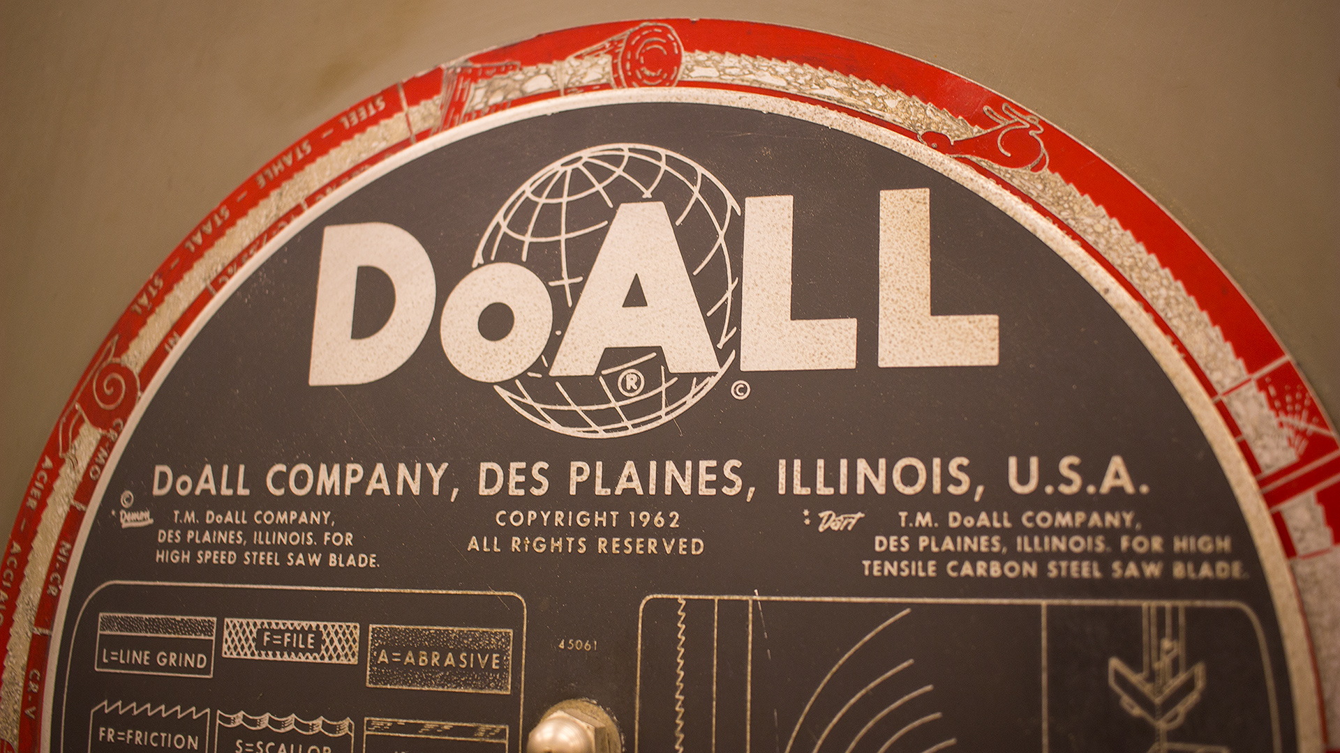 DoALL mill label in Primus R&D centre