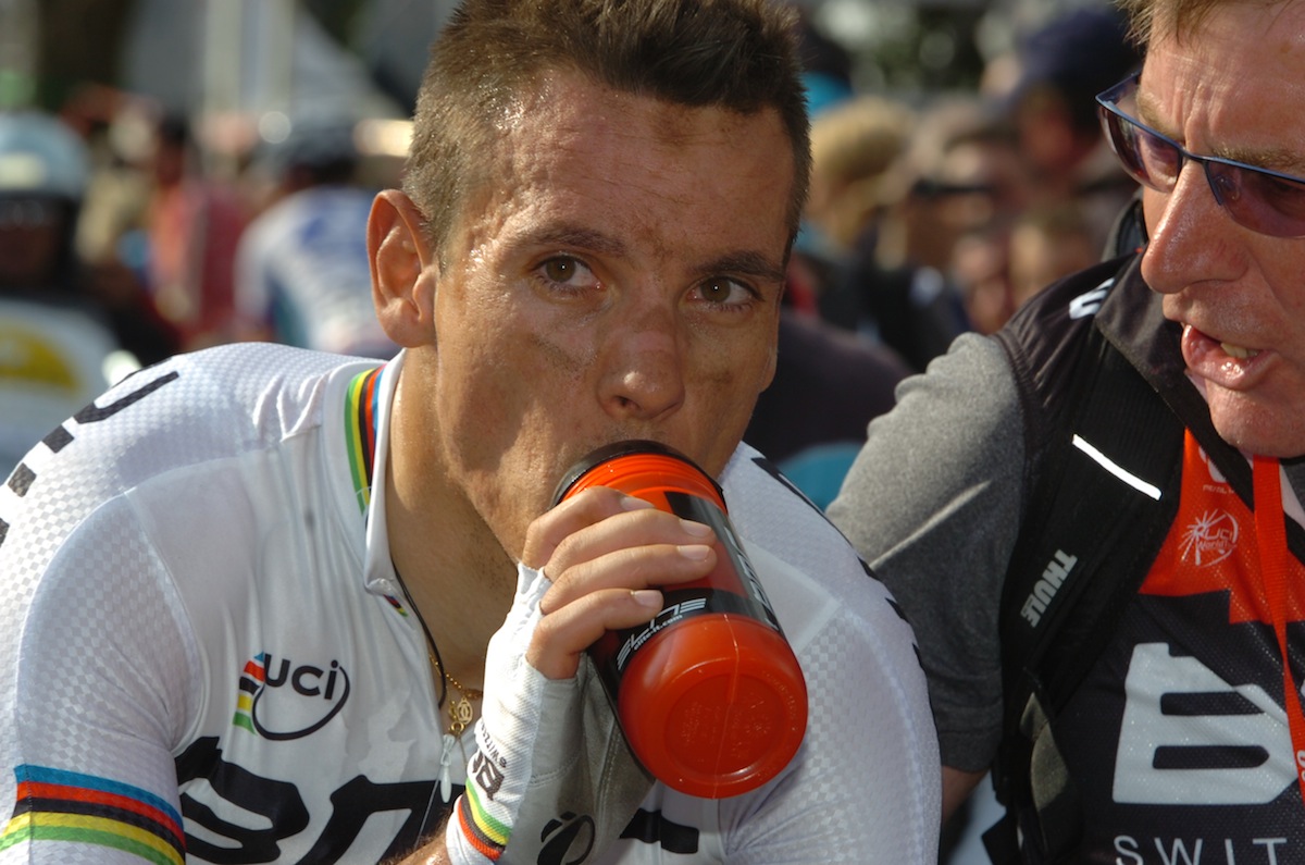 Philippe Gilbert, Amstel Gold Race 2013, Drinking, Pic: ©Stefano Sirotti