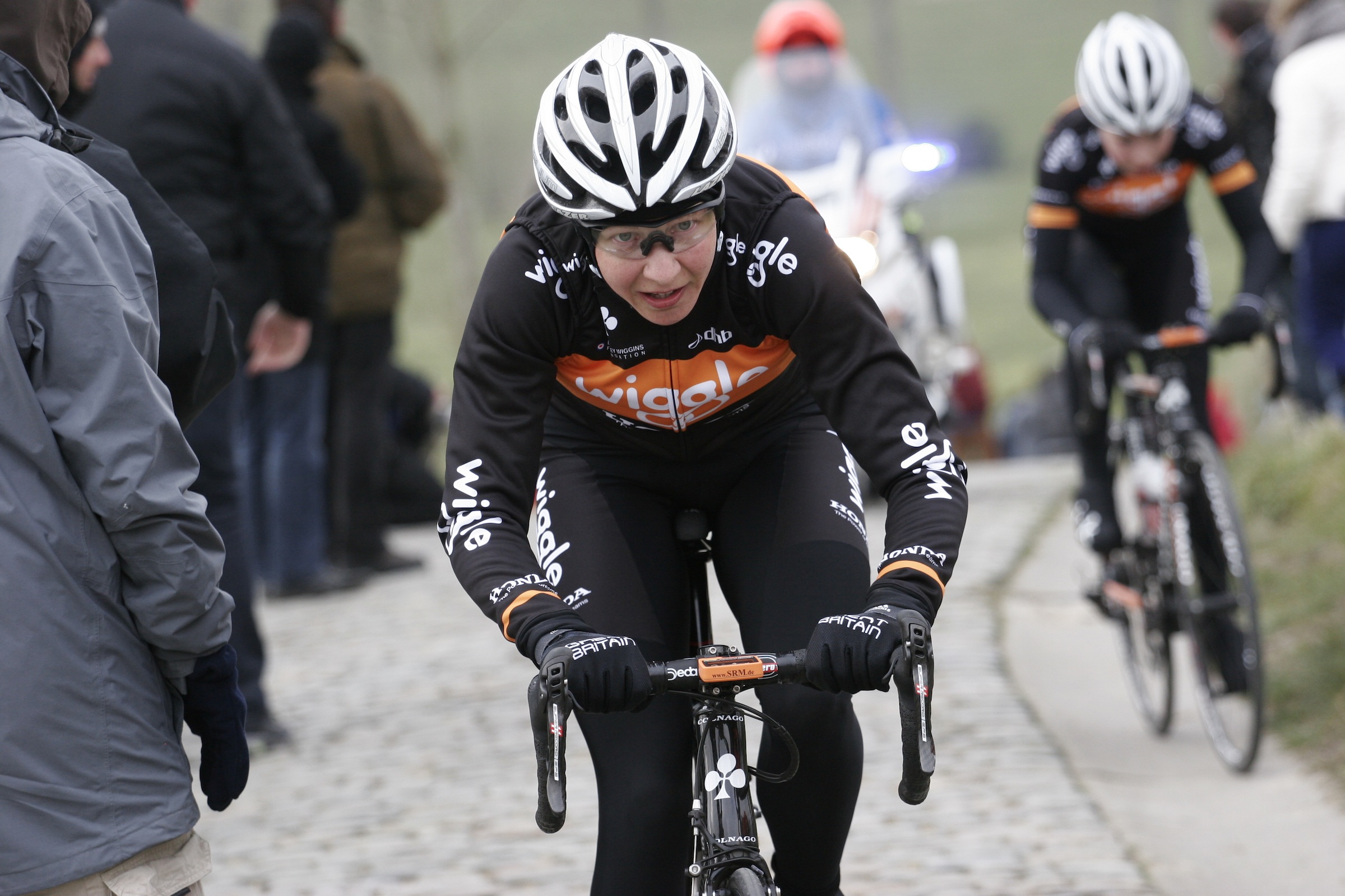 Joanna Rowsell, cobbled Classic, Pic: @Wiggle Honda, submitted by Bart Hazen