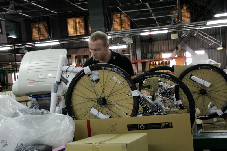 Sir Chris Hoy, HOY Bikes, factory visit (Pic: HOY Bikes, submitted by Gareth Evans)