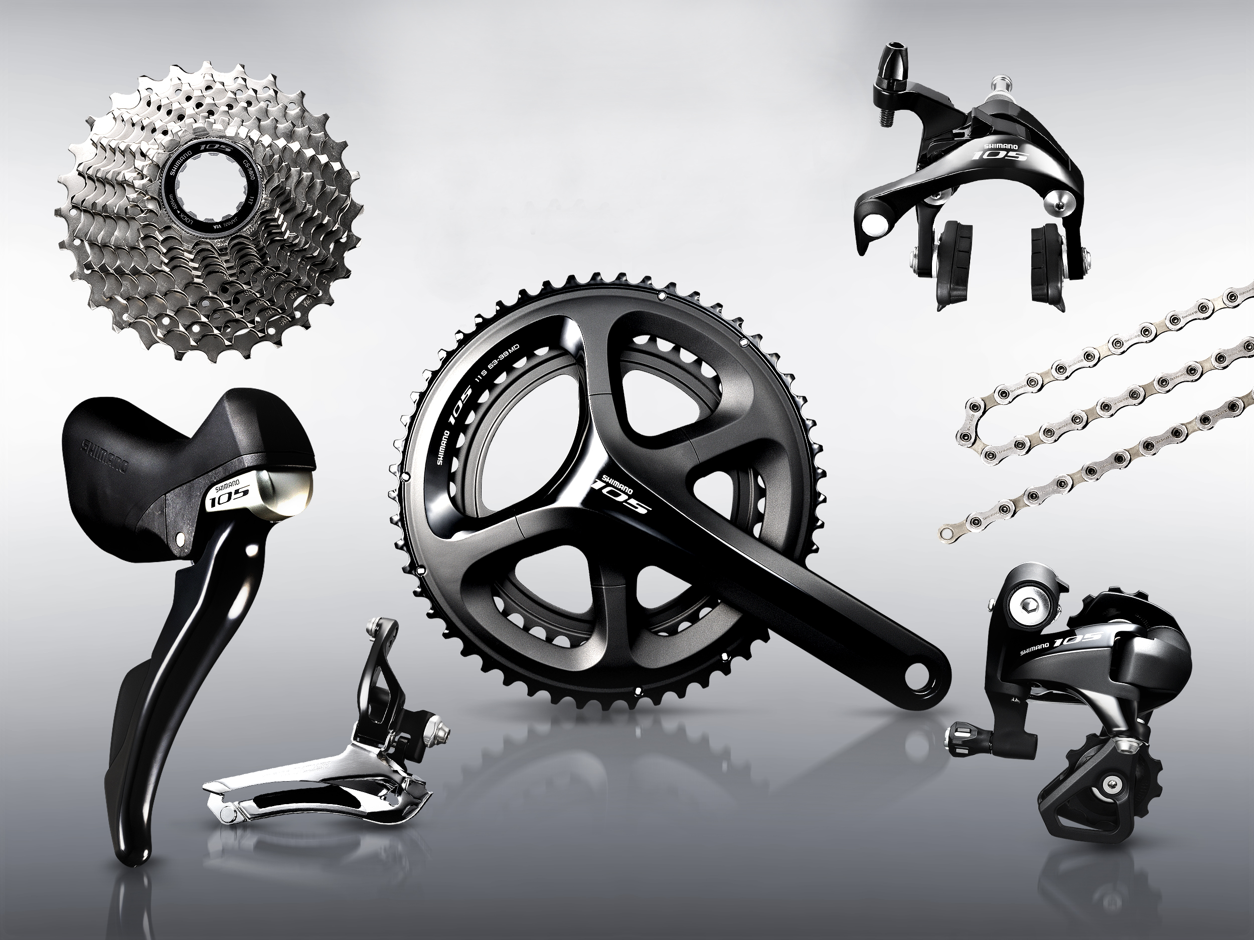 Shimano 105 groupset, 5800-series, pic: ©Shimano, submitted by Rudy Bouwmeester, used with permission