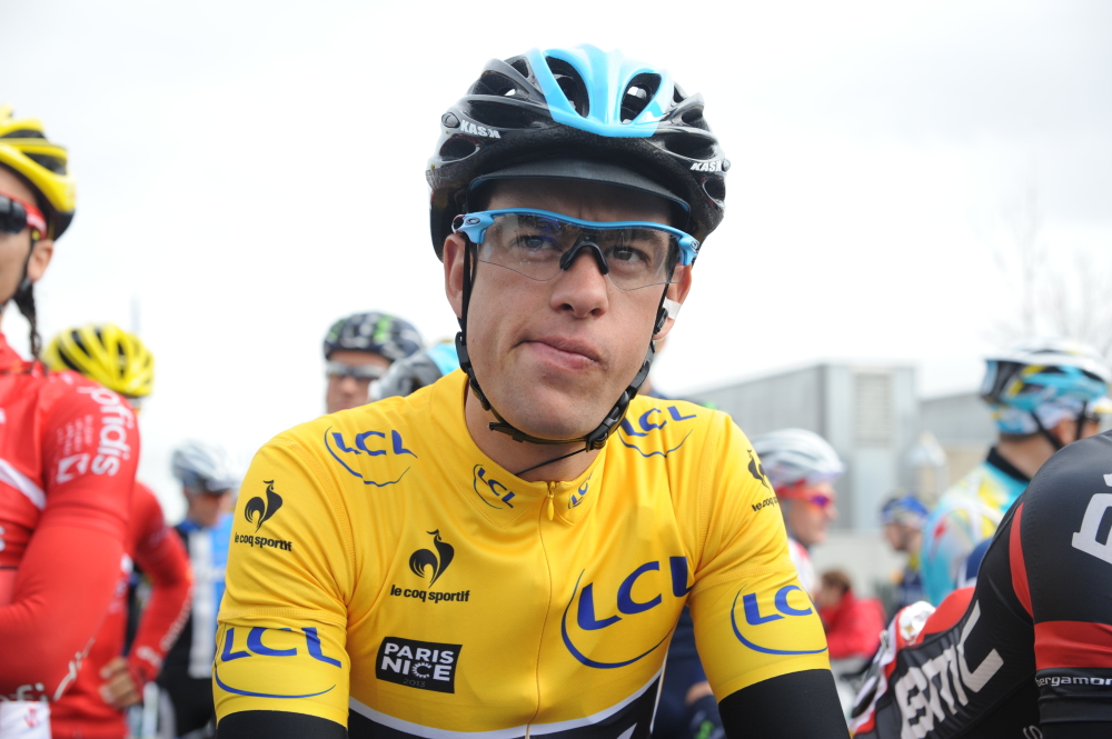 Richie PORTE, maillot jaune, yellow jersey, Team Sky, 2013, Paris-Nice, pic: P Perreve/ASO