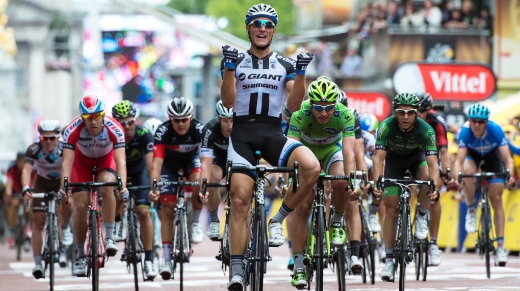 Marcel Kittel, stage three, The Mall, sprint, Giant-Shimano, Tour de France, 2014, pic: Alex Broadway/SWpix.com