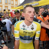 Rafal Majka, Tinkoff-Saxo, yellow jersey, Tour of Poland, stage seven, time trial, 2014, pic: Sirotti