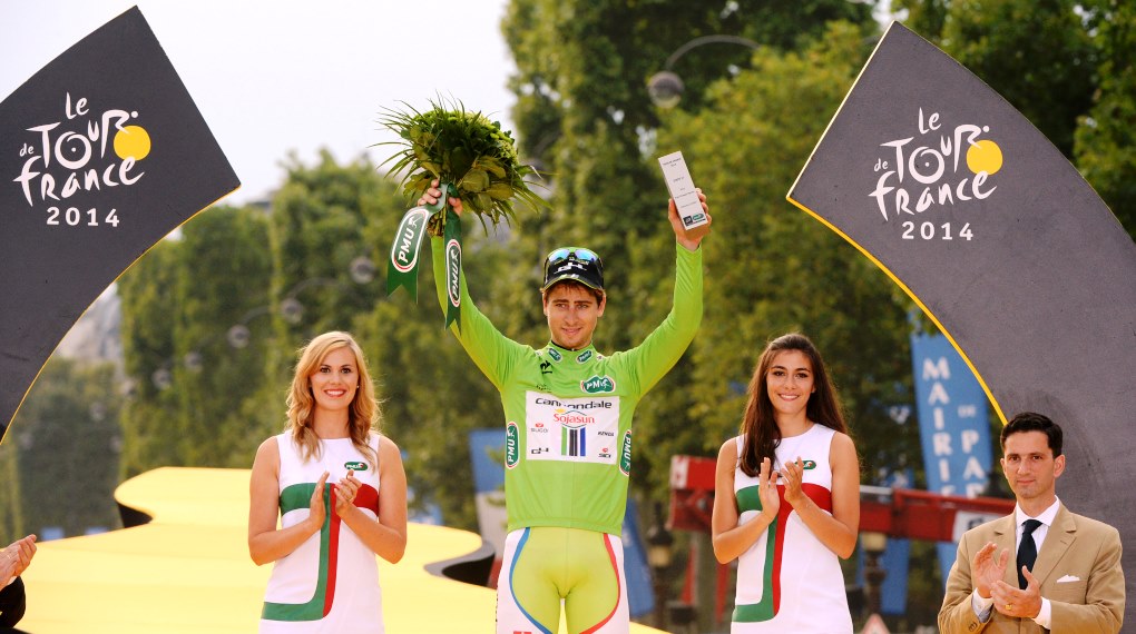 Peter Sagan, green jersey, Cannondale, 2014, Tour de France, pic: Sirotti