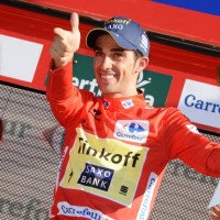 Alberto Contador, red jersey, Tinkoff-Saxo, Vuelta a Espana, 2014, stage ten, individual time trial, pic: Sirotti